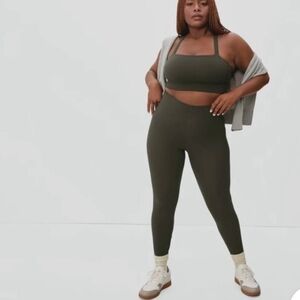 Everlane Perform Sculpt Green High Rise Leggings sz XL